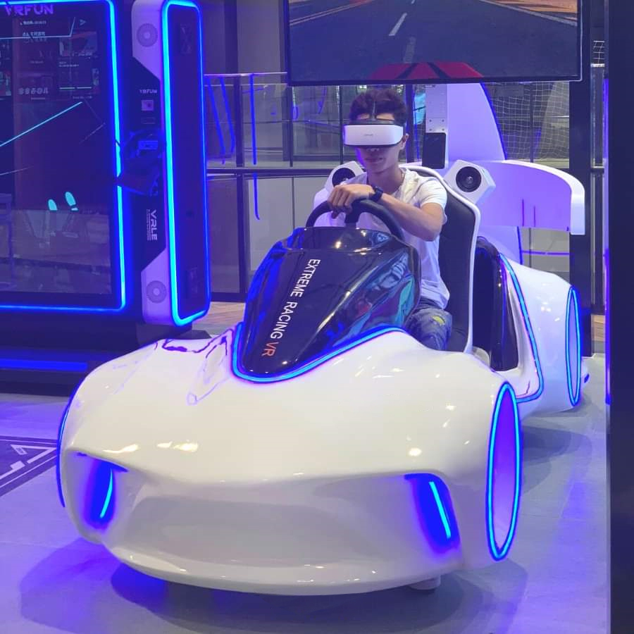 Simulador de carro de corrida realidade virtual VR Ride Shoot 9D 360 jogo  de arcade VEJA VÍDEO